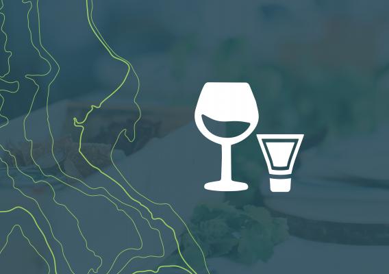 Wine and shot glass icon